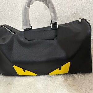 Fendi Black and Yellow Monster Eyes Duffel Bag